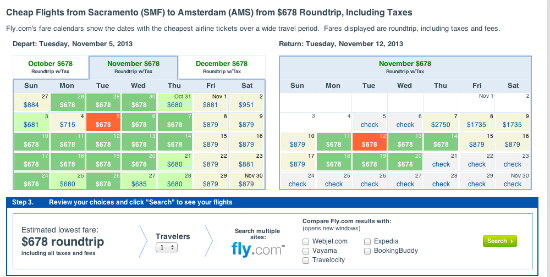 Fly.com Sacramento Fare Sale to Amsterdam and Paris