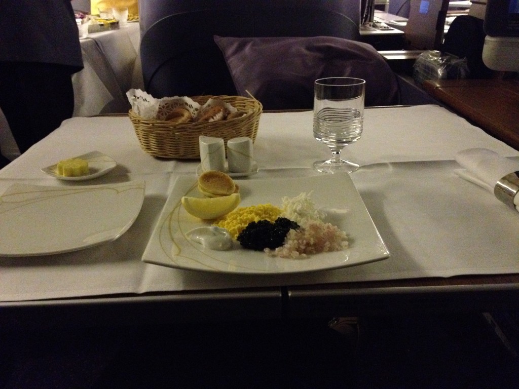 Thai Airways First Class Caviar 747 Bangkok to Sydney