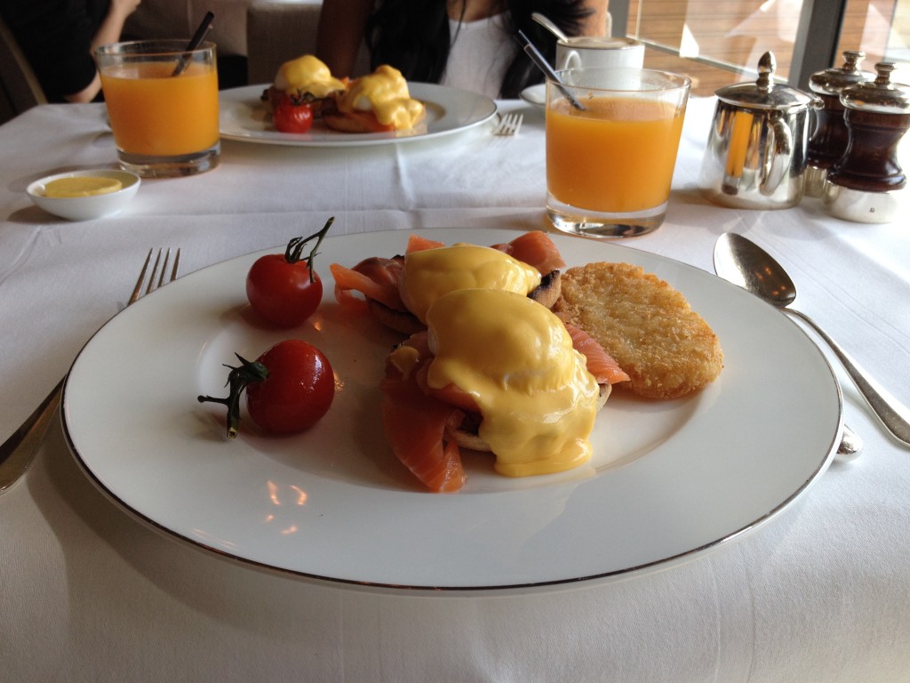 Park Hyatt Sydney The Living Room Breakfast Eggs Benedict with smoked salmon