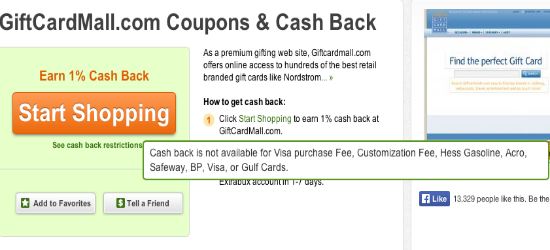 Visa Gift Cards Cash Back Extrabux