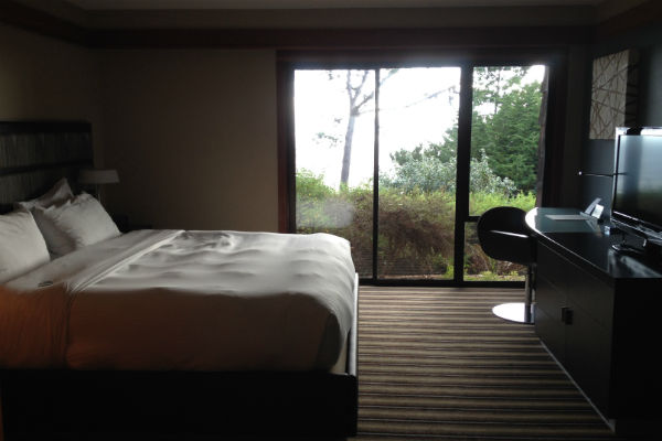 The bedroom of the Townhouse Spa Suite at Hyatt Highlands Carmel