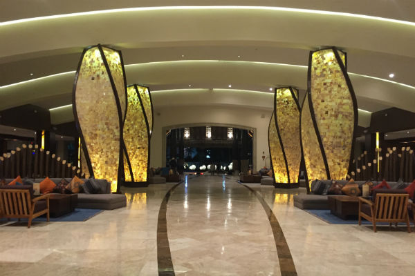 The gorgeous lobby at the Hyatt Ziva Los Cabos