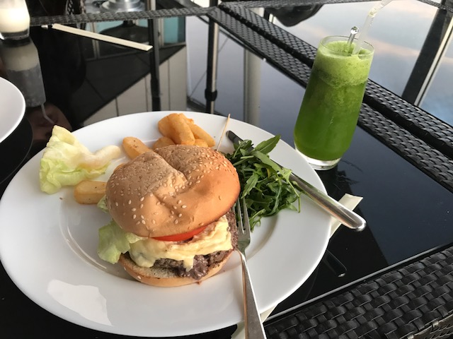 Hyatt Abu Dhabi Burger and Mint Lemonade at 18 Degrees