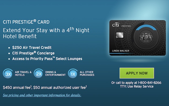 Citi Prestige Credit Card Points