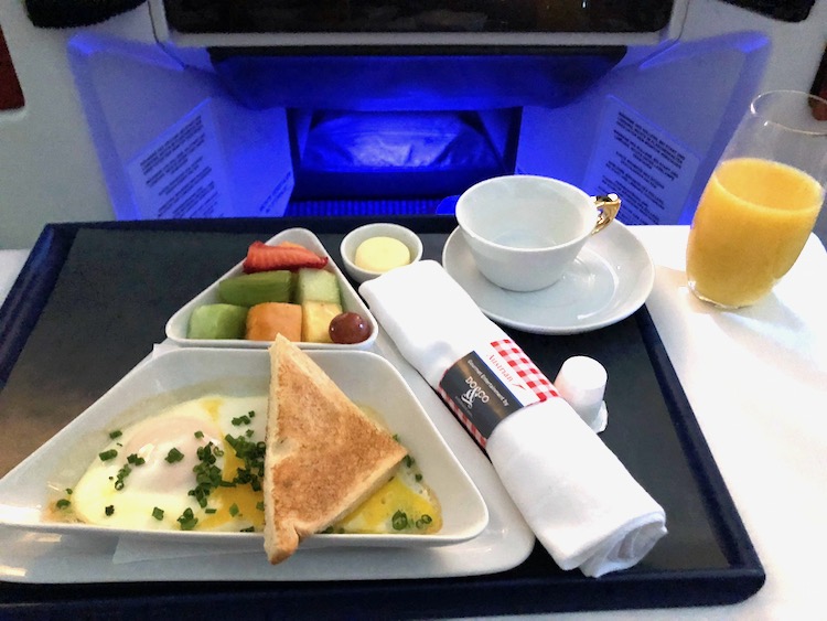 Austrian Business Class Breakfast Eggs