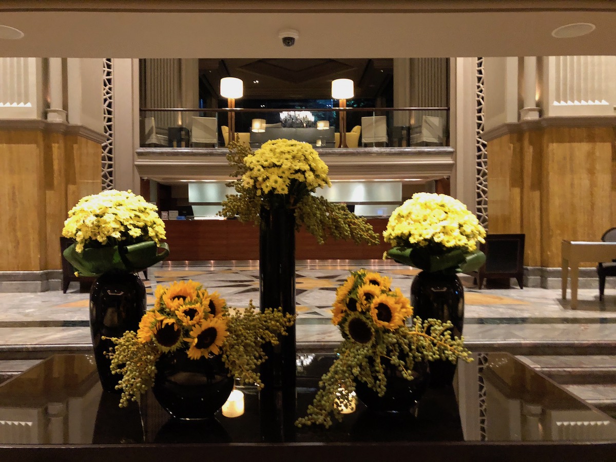 Grand Hyatt Istanbul lobby sunflowers