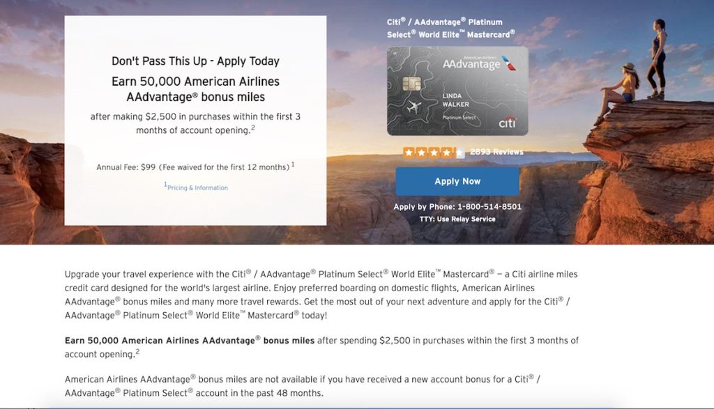 The Citi 48-month restriction applies to AAdvantage credit cards