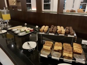 Dessert spread at the Etihad Abu Dhabi lounge