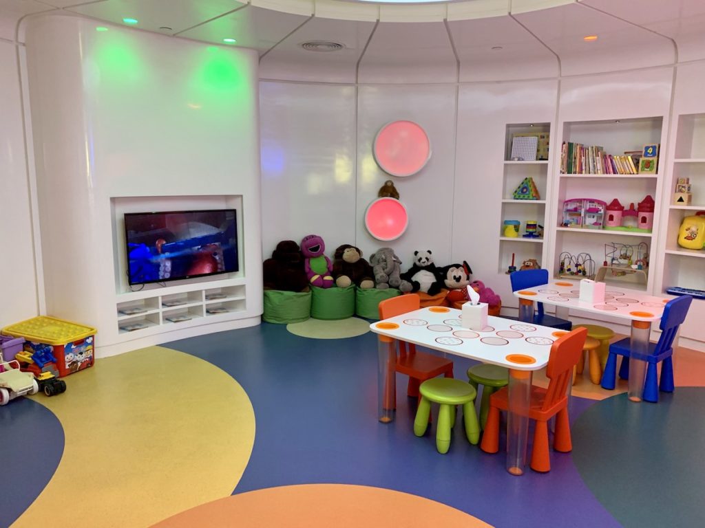 Kids play room at the Etihad business class lounge in Abu Dhabi