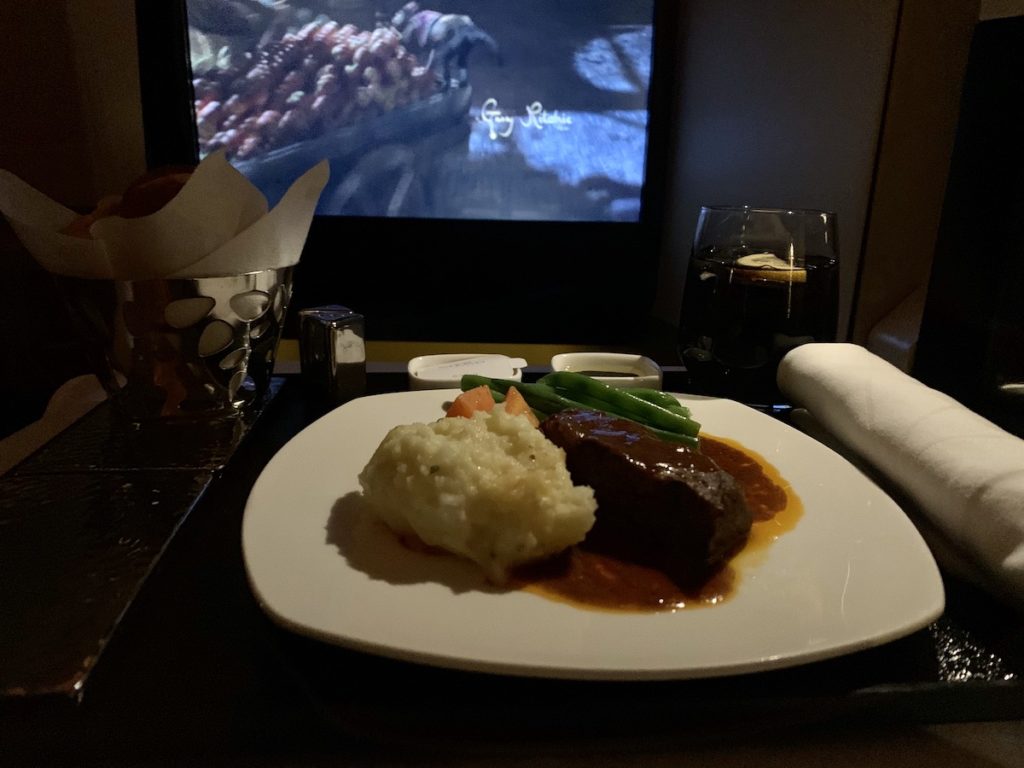 Etihad business class meal short ribs