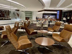 Seating at the Etihad business class lounge Abu Dhabi