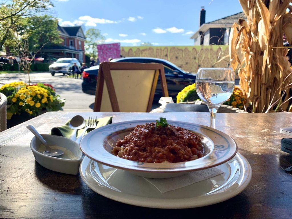 Spaghetti bolognese at La Grotta restaurant Unionville