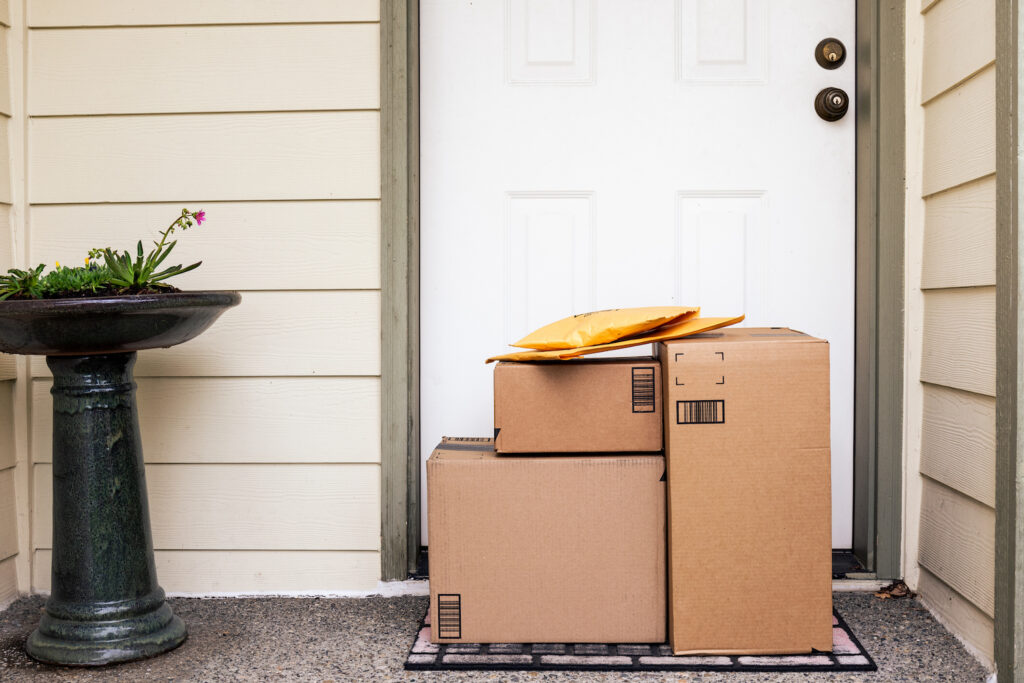 Front Door with Delivery Boxes