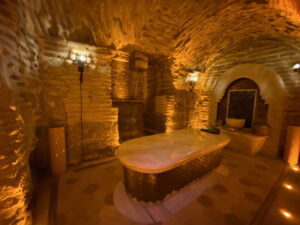 Spa treatment room located inside an old cistern