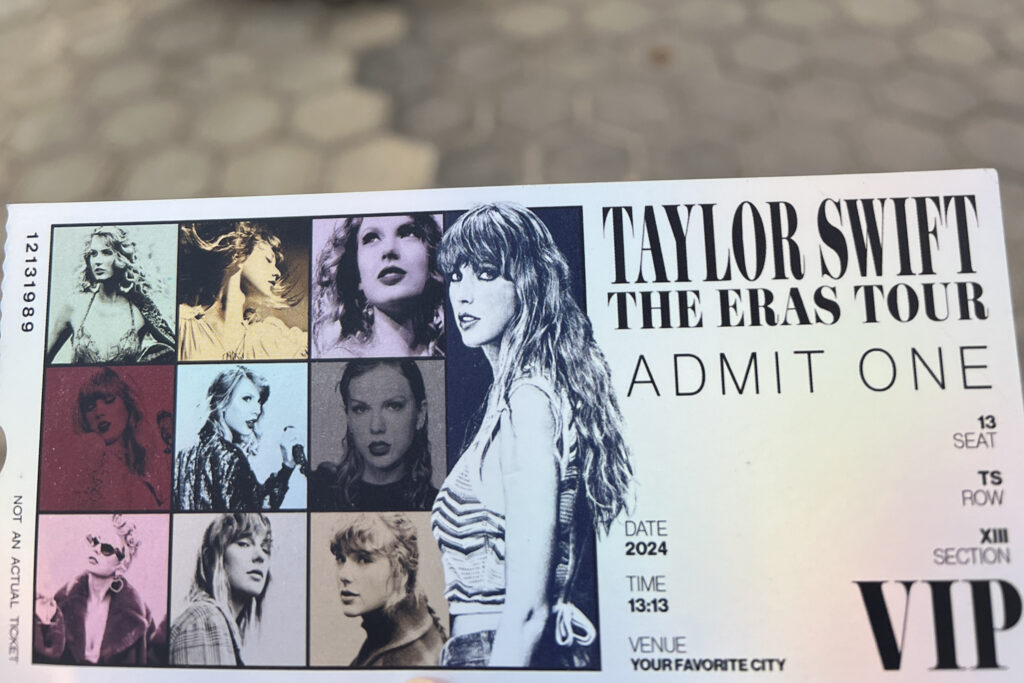 Commemorative VIP ticket for the Taylor Swift Eras Tour VIP ticket