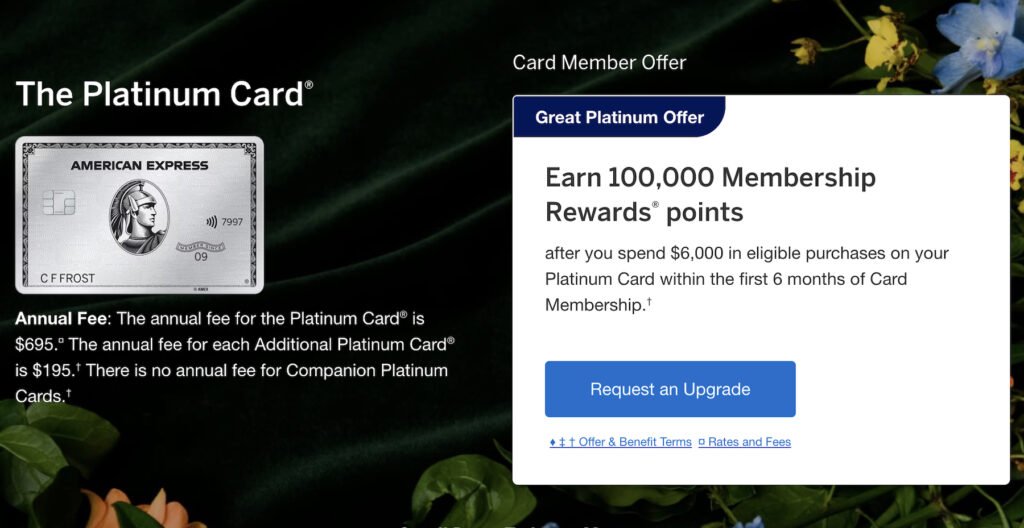 Amex Gold to Platinum upgrade offer