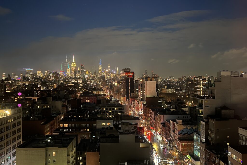 Lower East side Manhattan night view